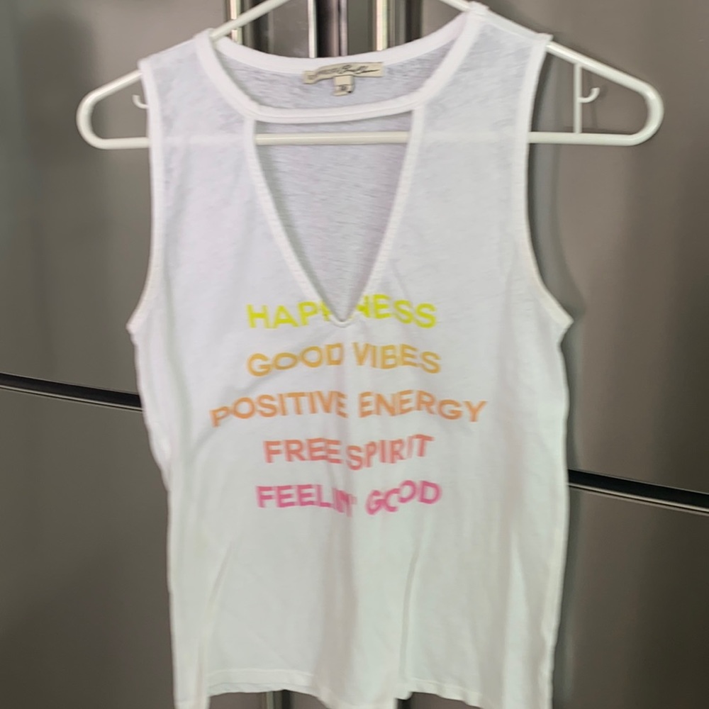 White tank with inspirational words
